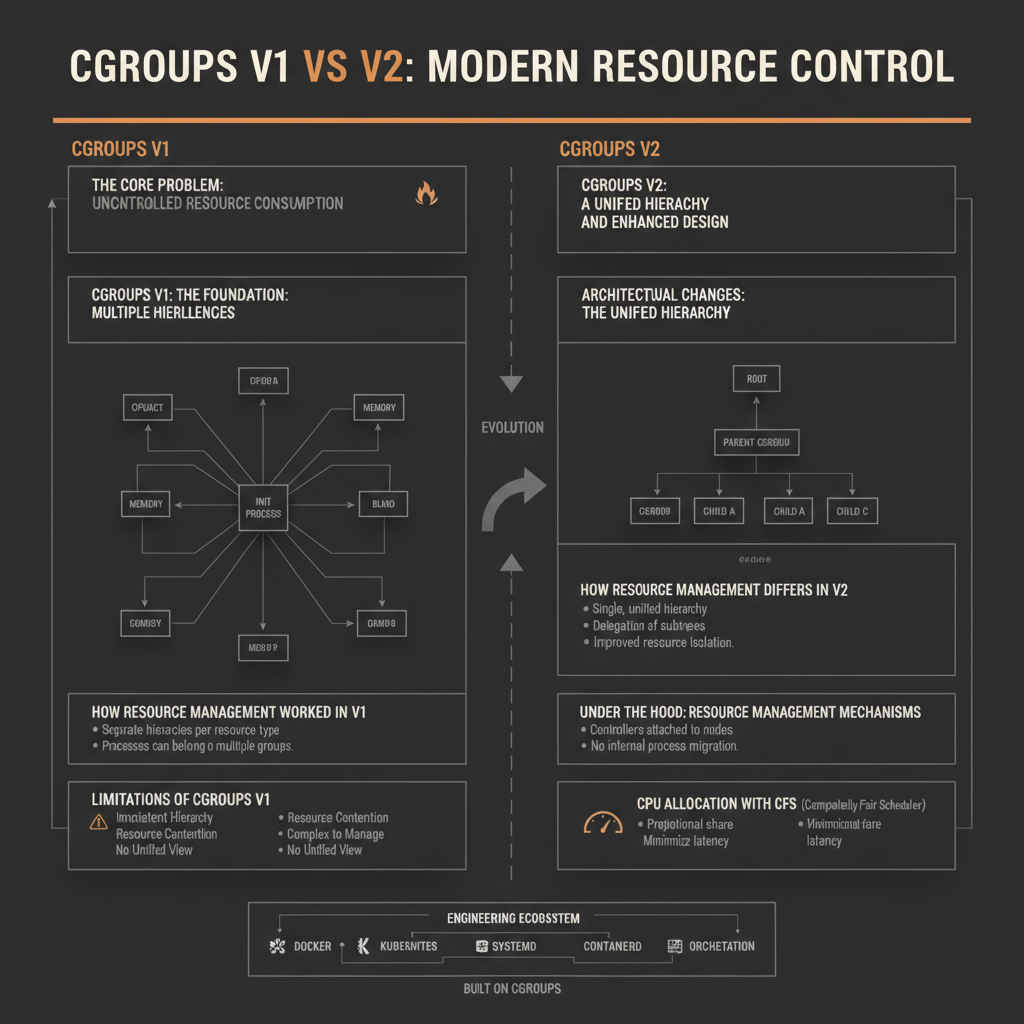 How Linux Cgroups v1 vs v2 Works: Deep Dive into Internals
